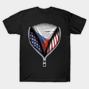 Czech Flag  Czech Republic Flag American Flag Zip Down - Gift for Czech From Czech Republic T-Shirt